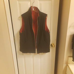Jones New York Red/Blk Reversible Vest w/ 4 Pockets! L